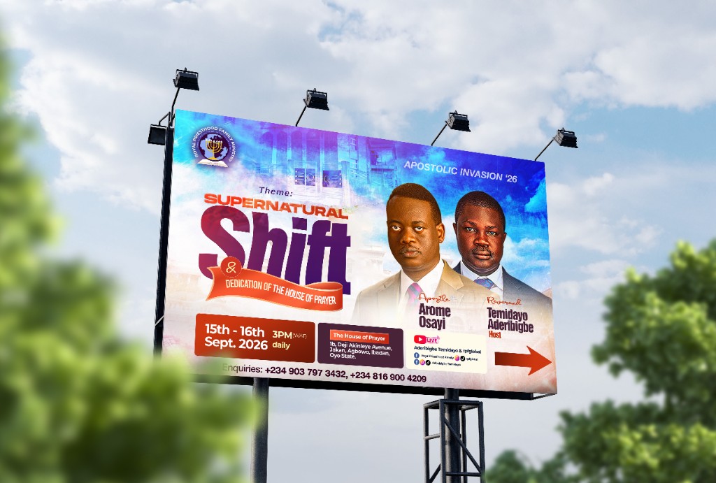 Supernatural Shift billboard — Apostolic Invasion 2026